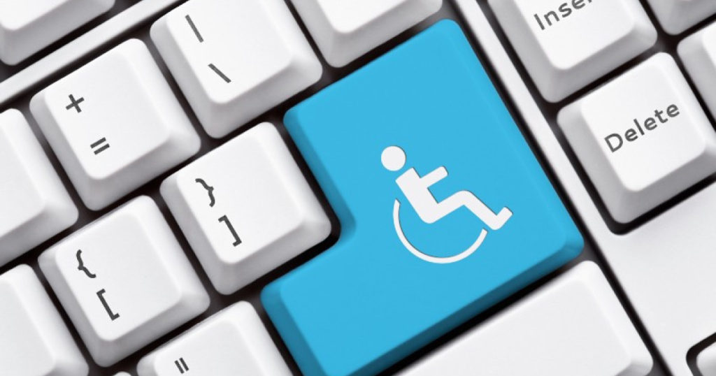 Return Key on keyboard but has wheelchair accessibility icon